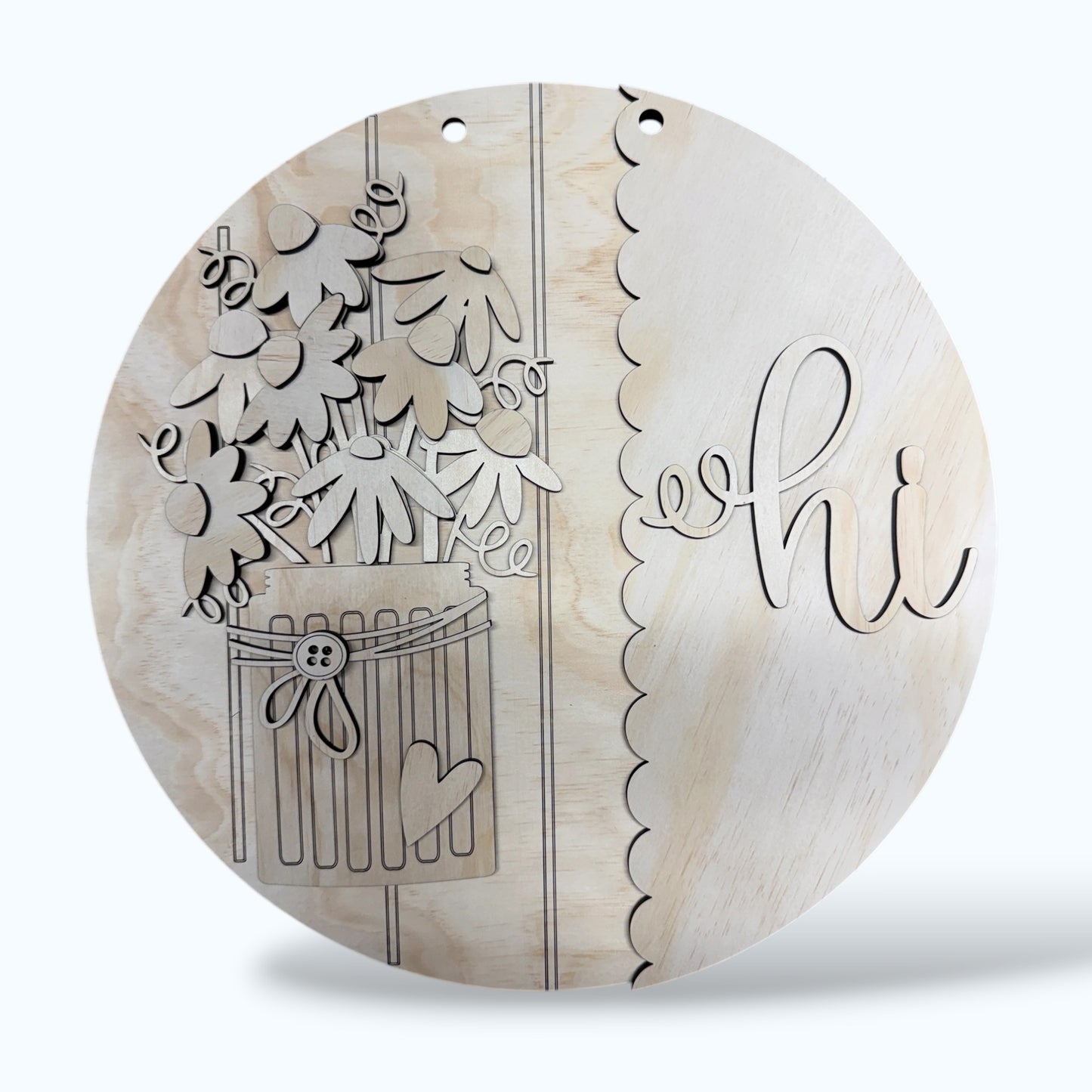 Daisies in a Jar handmade laser wood decor 96 and Birch
