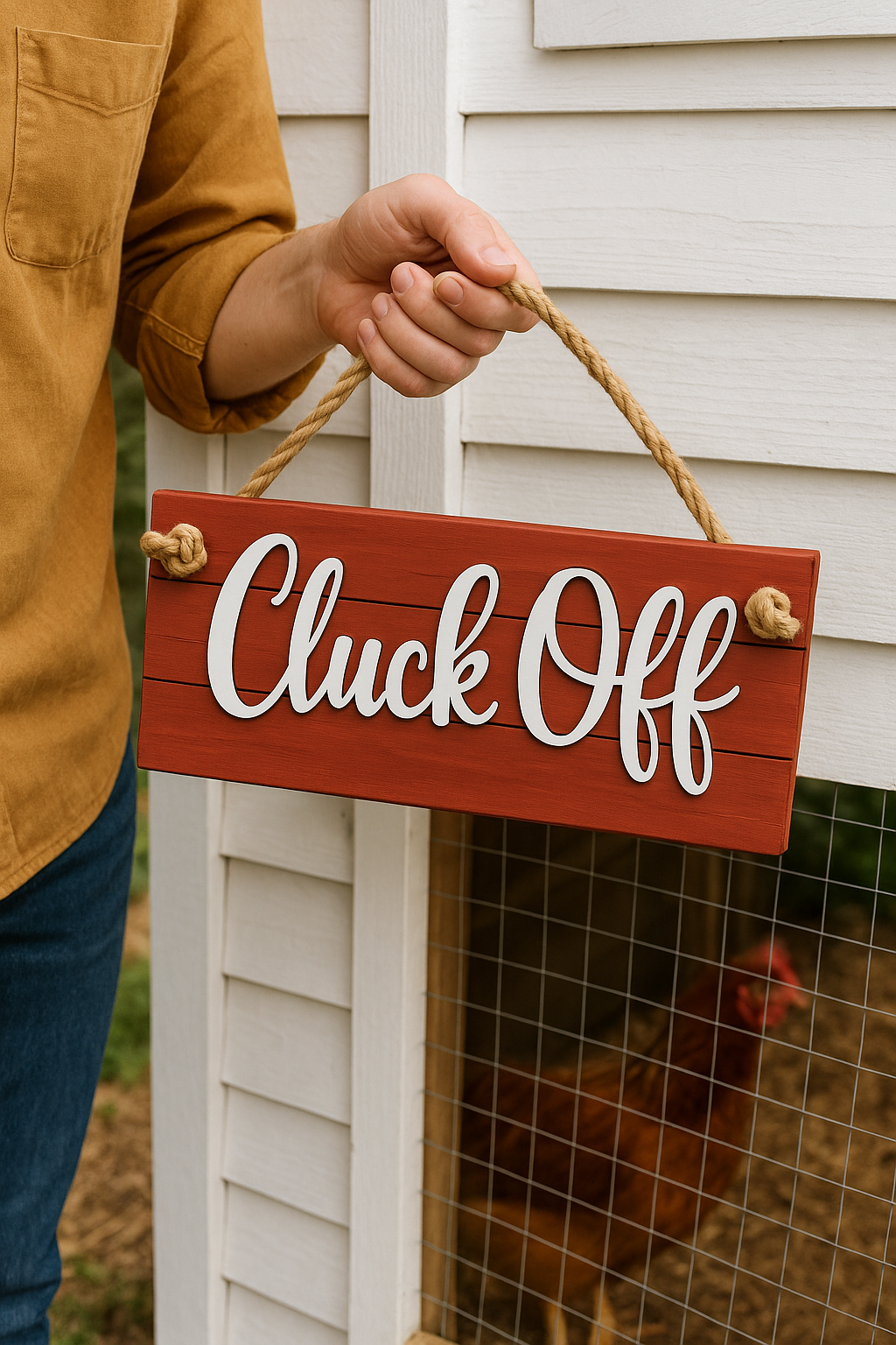 Cluck Off handmade laser wood decor 96 and Birch