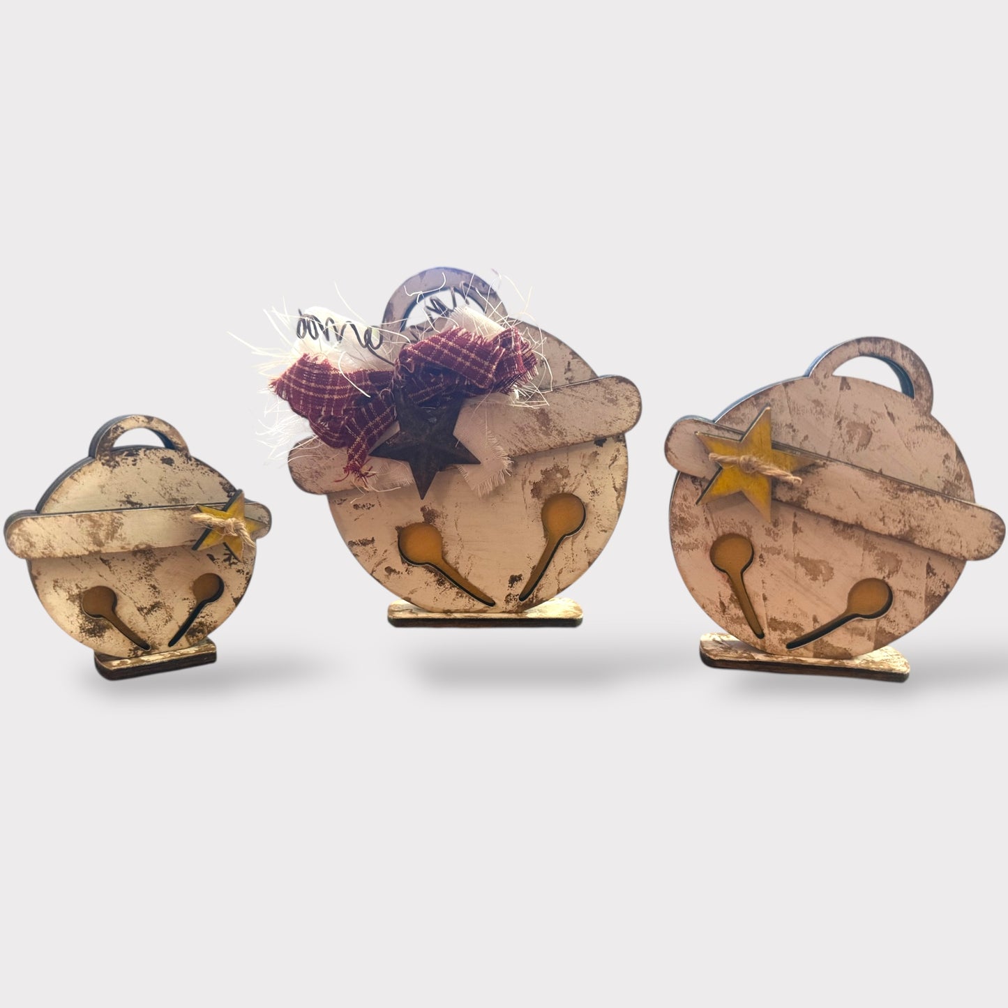 Rustic Jingle Bell Shelf Sitters (3)