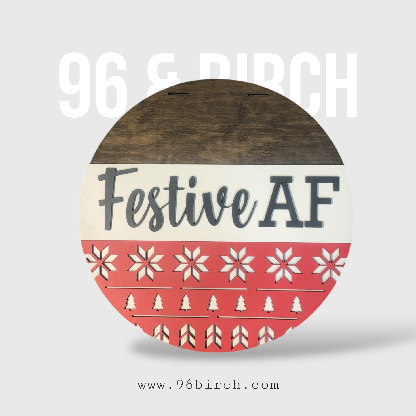 Festive AF handmade laser wood decor 96 and Birch