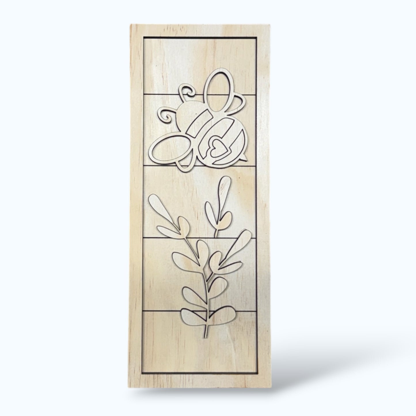 Shiplap Trio - Honey Bee handmade laser wood decor 96 and Birch