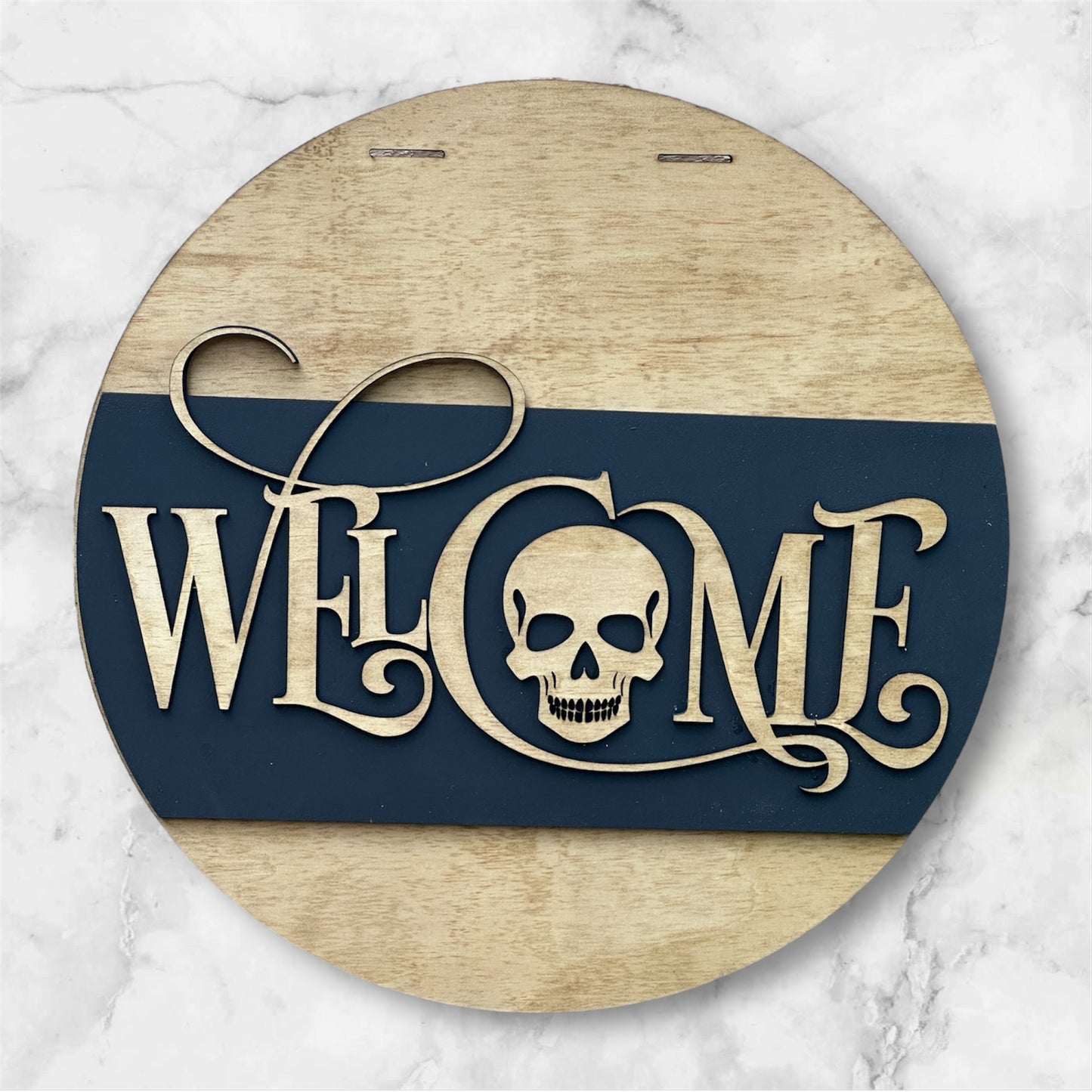 Welcome Skull handmade laser wood decor 96 and Birch