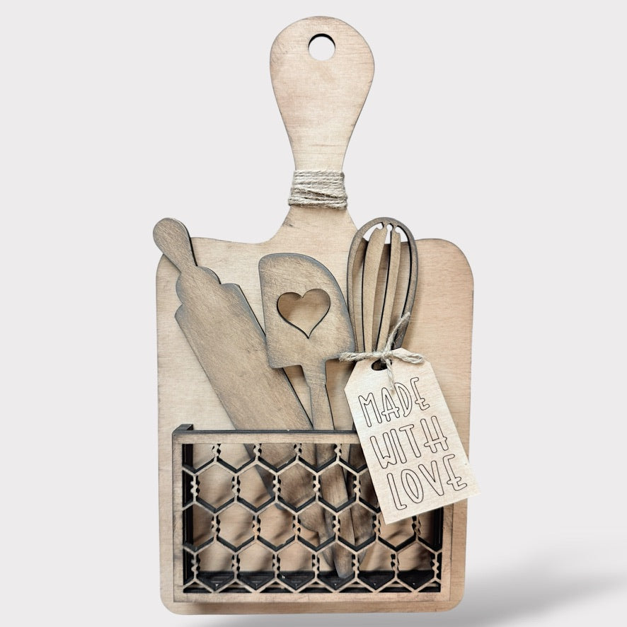 Cutting Board with Insert handmade laser wood decor 96 and Birch