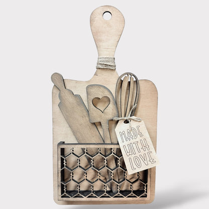 Cutting Board with Insert handmade laser wood decor 96 and Birch