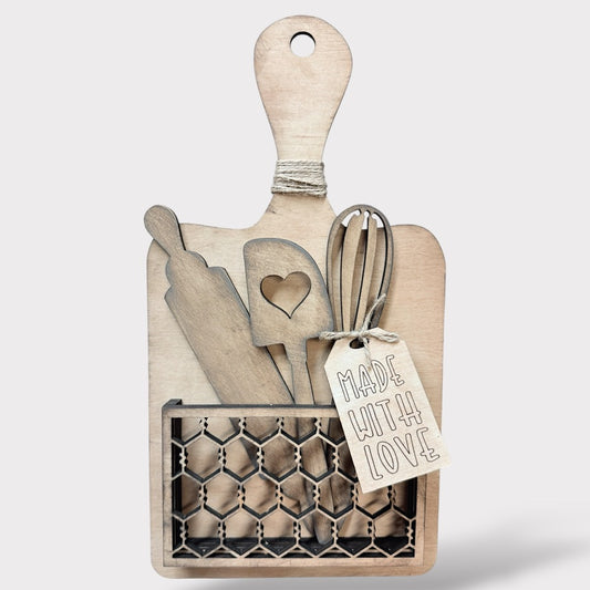 Cutting Board with Insert handmade laser wood decor 96 and Birch