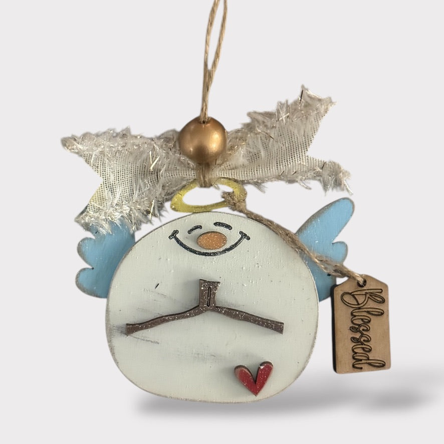 DIY Ornament Kit - Blessed handmade laser wood decor 96 and Birch