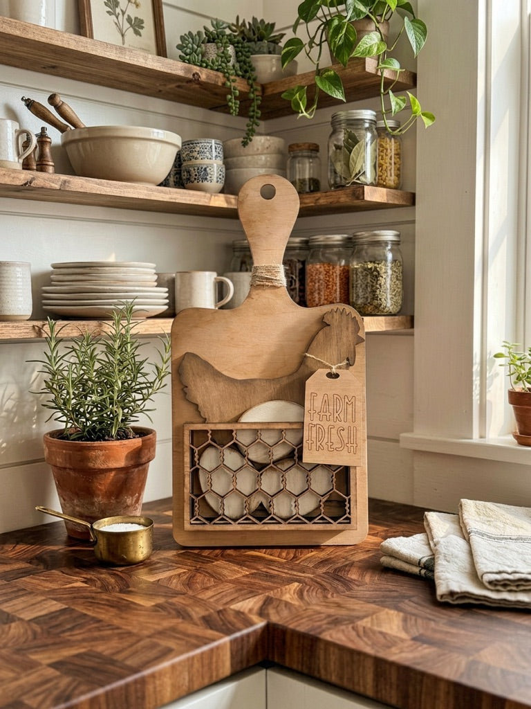 Cutting Board with Insert handmade laser wood decor 96 and Birch