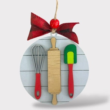 DIY Ornament Kit - Chef's Tools handmade laser wood decor 96 and Birch
