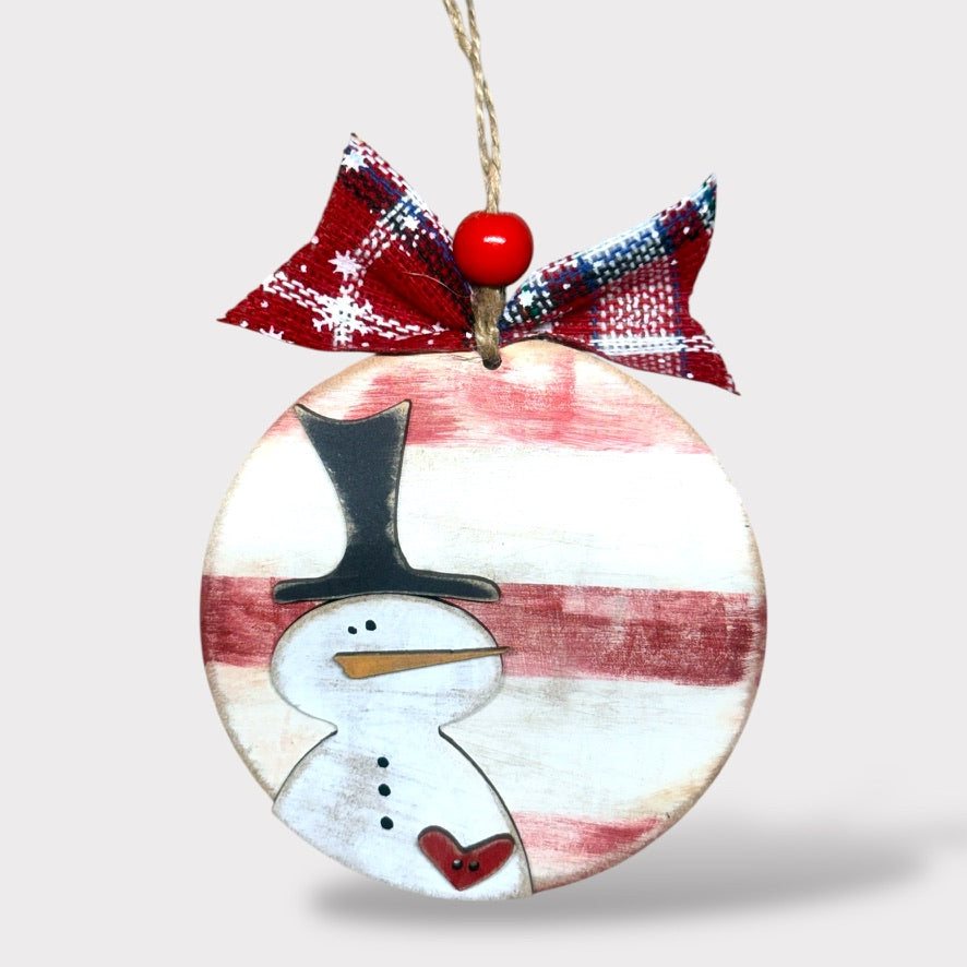 DIY Ornament Kit - Rustic Snowman 1 handmade laser wood decor 96 and Birch