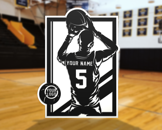 Basketball Sign - Personalized Player - Male handmade laser wood decor 96 and Birch