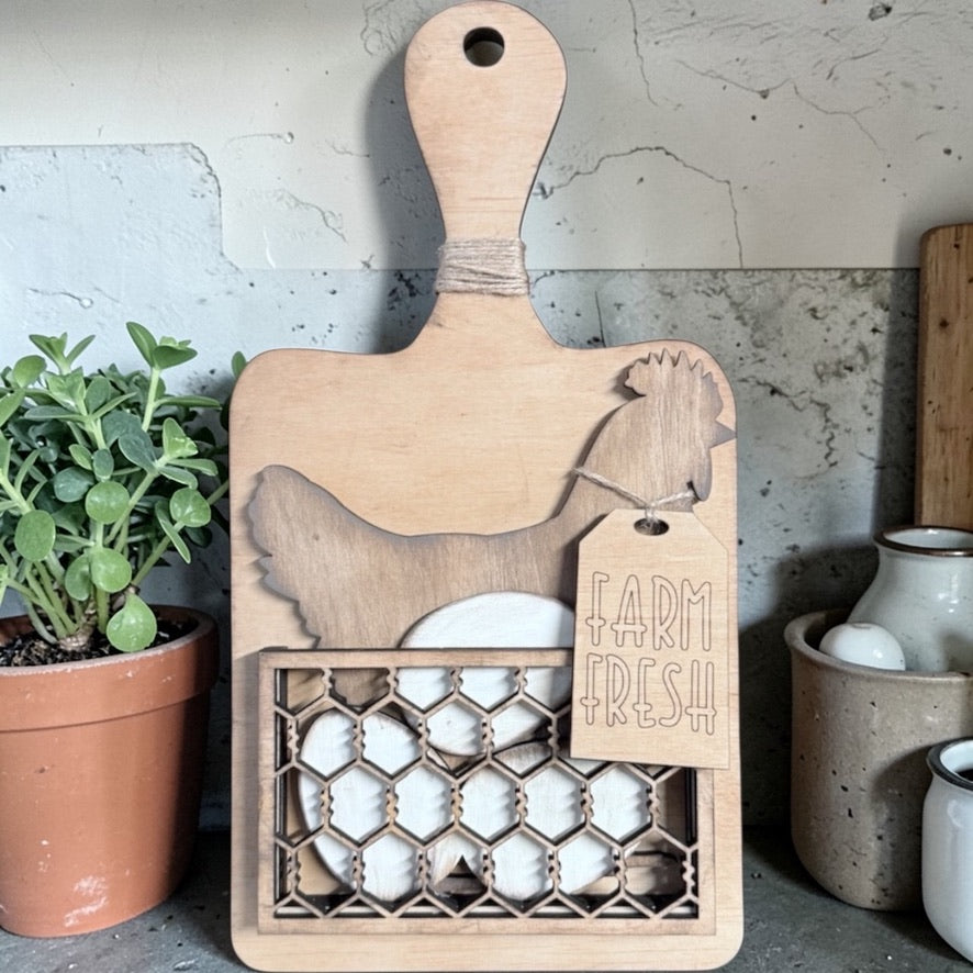 Cutting Board with Insert handmade laser wood decor 96 and Birch