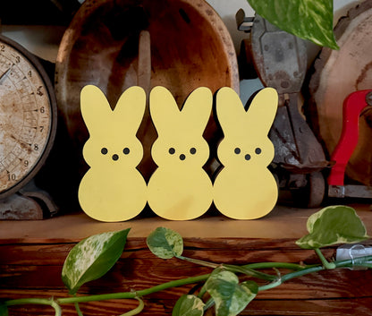 Easter Bunny Tier Tray/Shelf Sitter Yellow handmade laser wood decor 96 and Birch