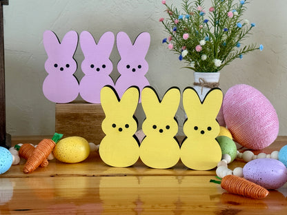 Easter Bunny Tier Tray/Shelf Sitter handmade laser wood decor 96 and Birch