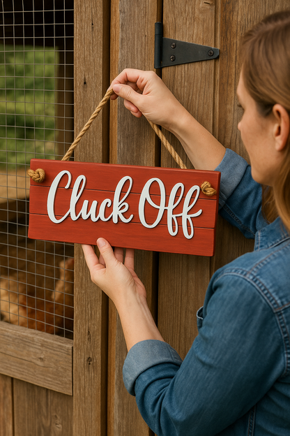 Cluck Off handmade laser wood decor 96 and Birch