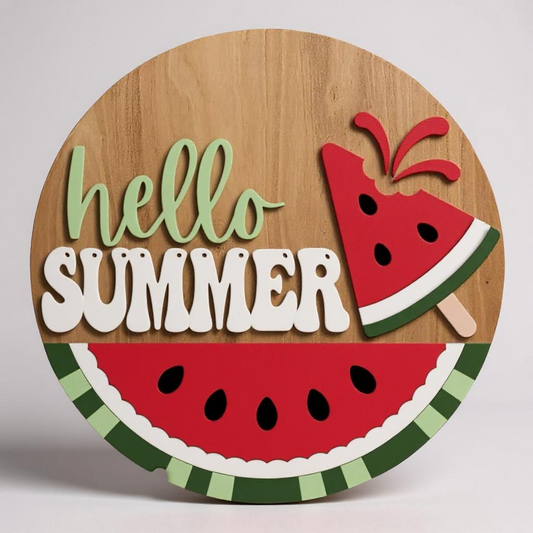 Hello Summer Watermelon Popsicle