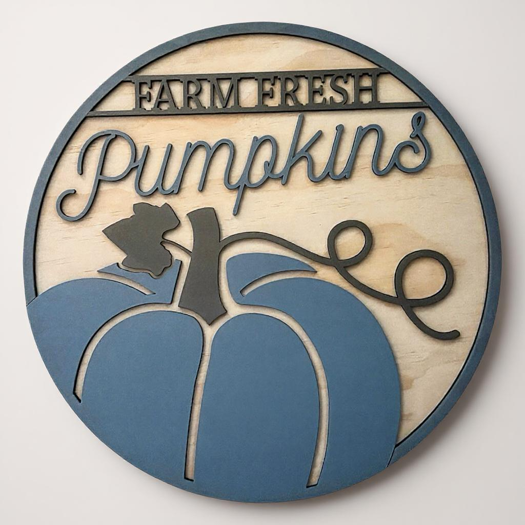 Farm Fresh Pumpkins Blue
