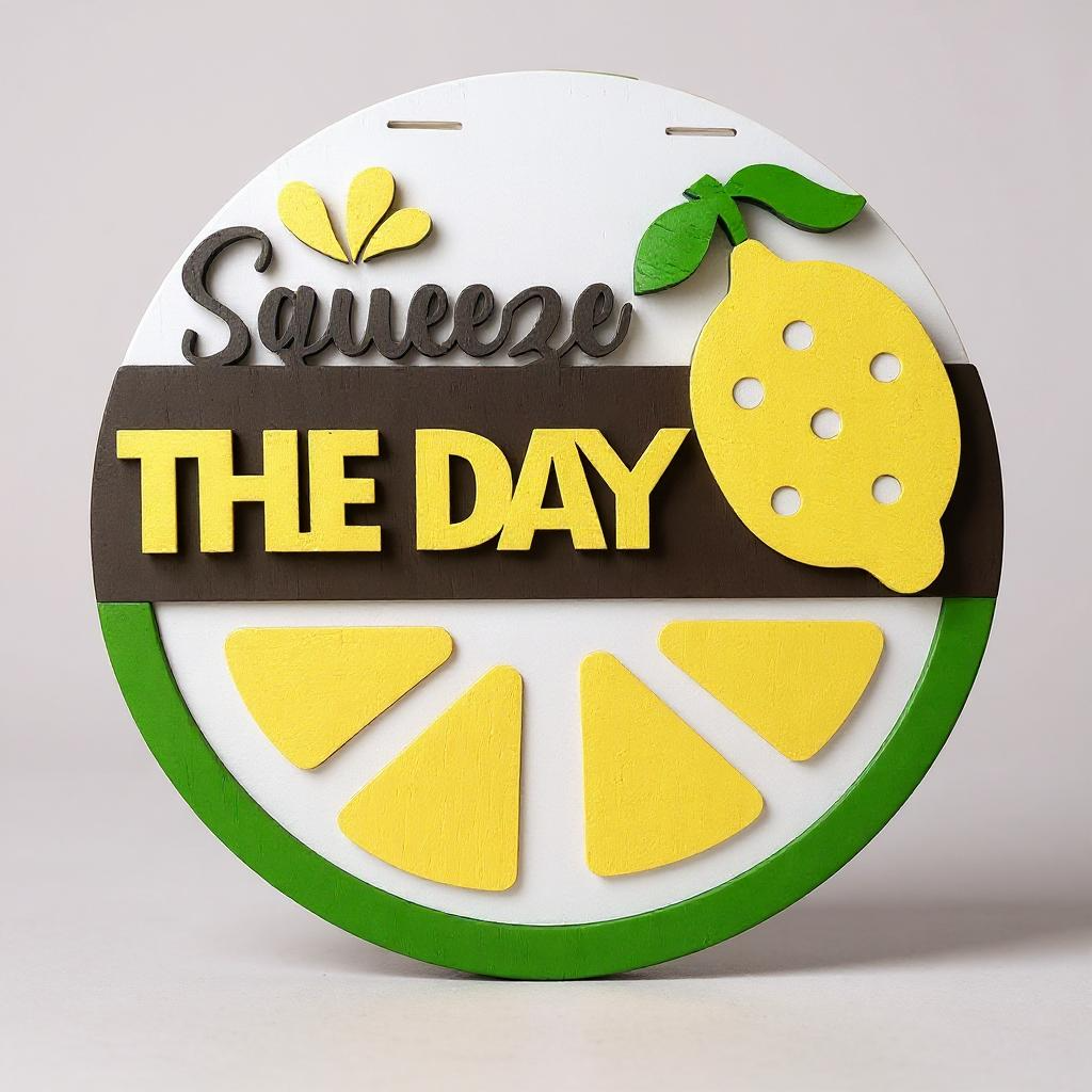 Squeeze the Day handmade laser wood decor 96 and Birch