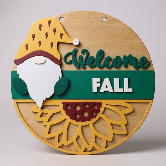 Welcome Fall Gnome Sunflower