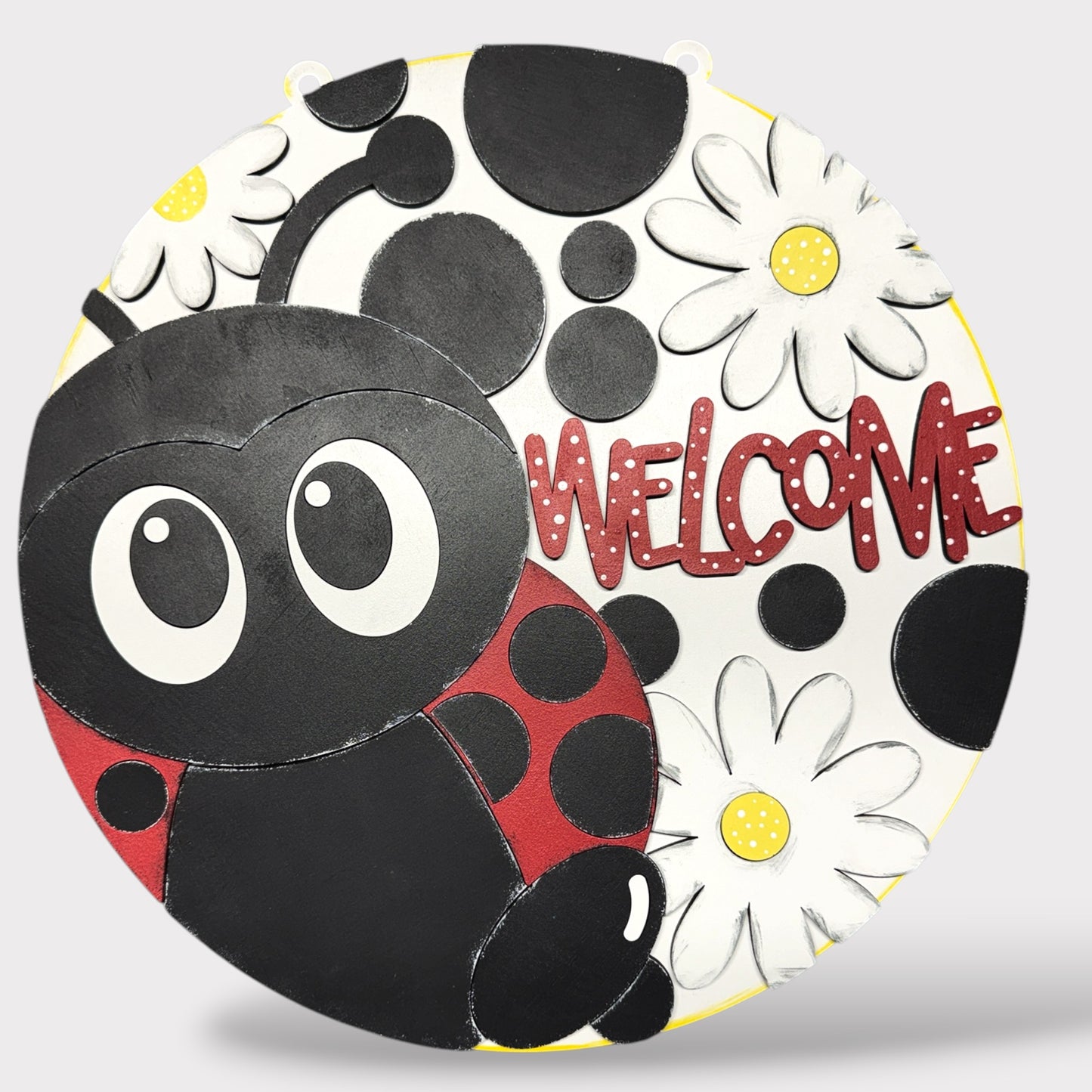 LadyBug Welcome handmade laser wood decor 96 and Birch