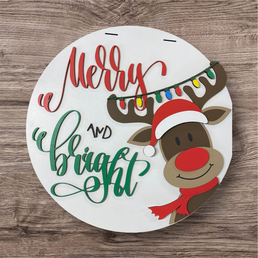Merry & Bright handmade laser wood decor 96 and Birch
