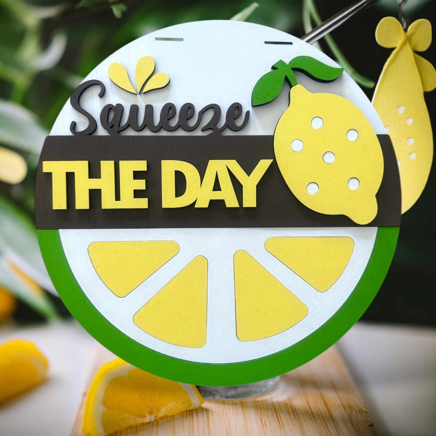 Squeeze the Day handmade laser wood decor 96 and Birch