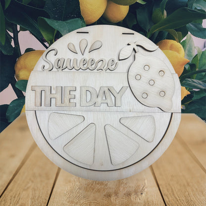 Squeeze the Day handmade laser wood decor 96 and Birch