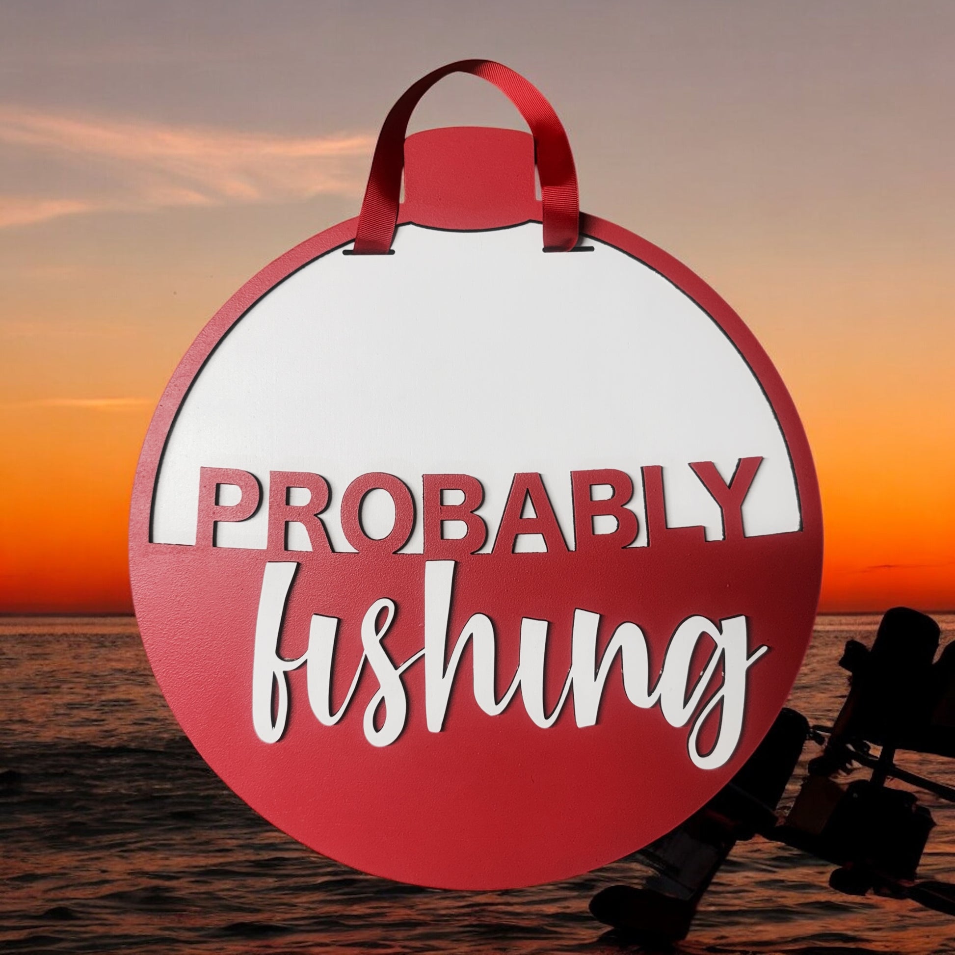 Probably Fishing handmade laser wood decor 96 and Birch