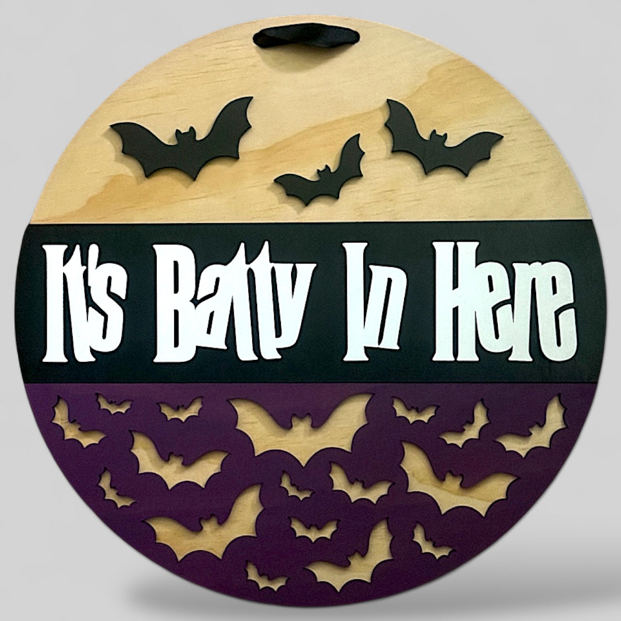 It's Batty In Here handmade laser wood decor 96 and Birch