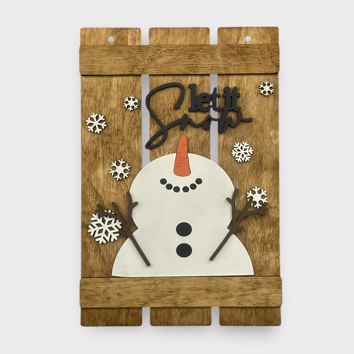 Let It Snow Pallet handmade laser wood decor 96 and Birch