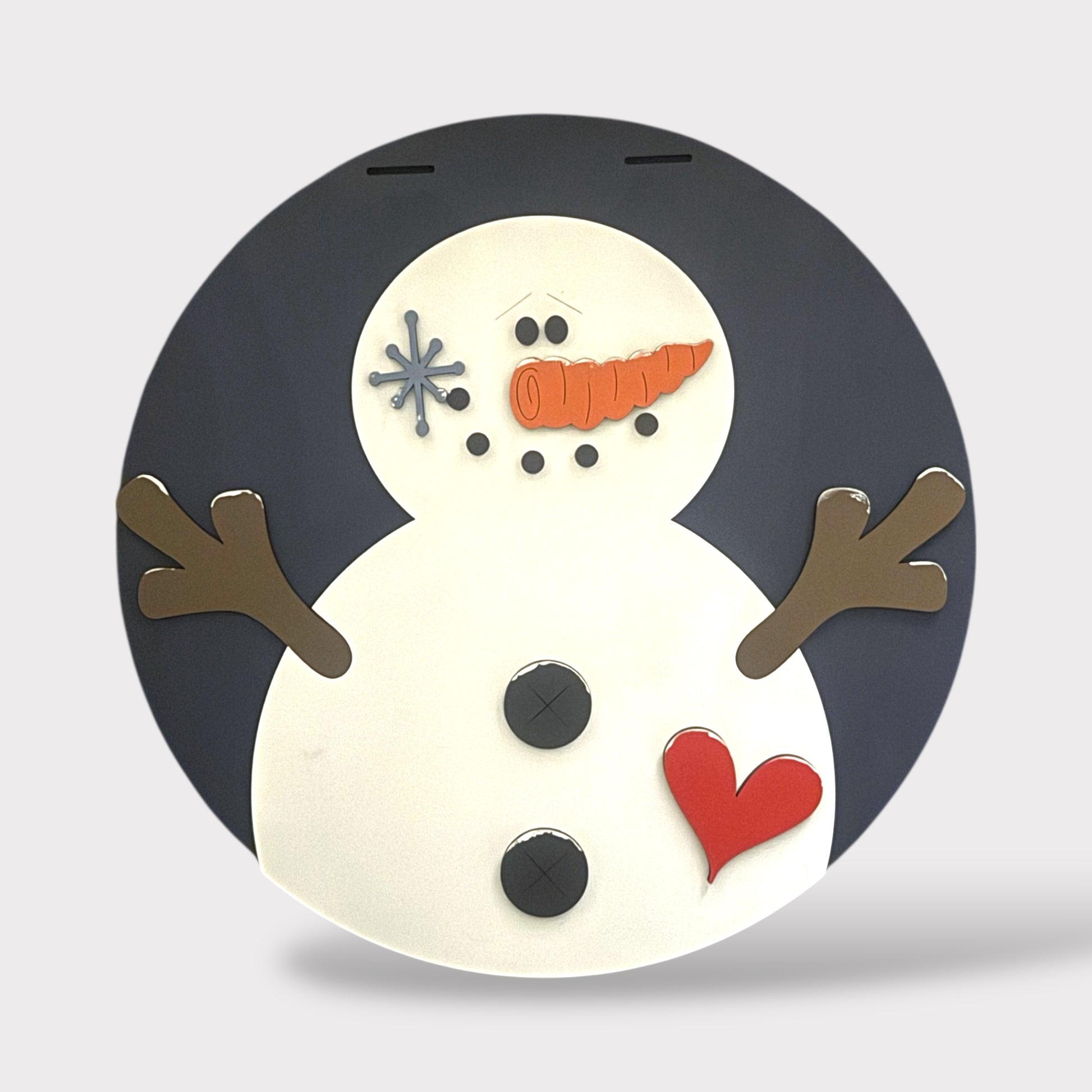 Snowman Hug handmade laser wood decor 96 and Birch