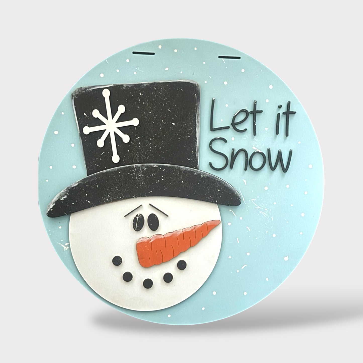 Snowman Let It Snow handmade laser wood decor 96 and Birch