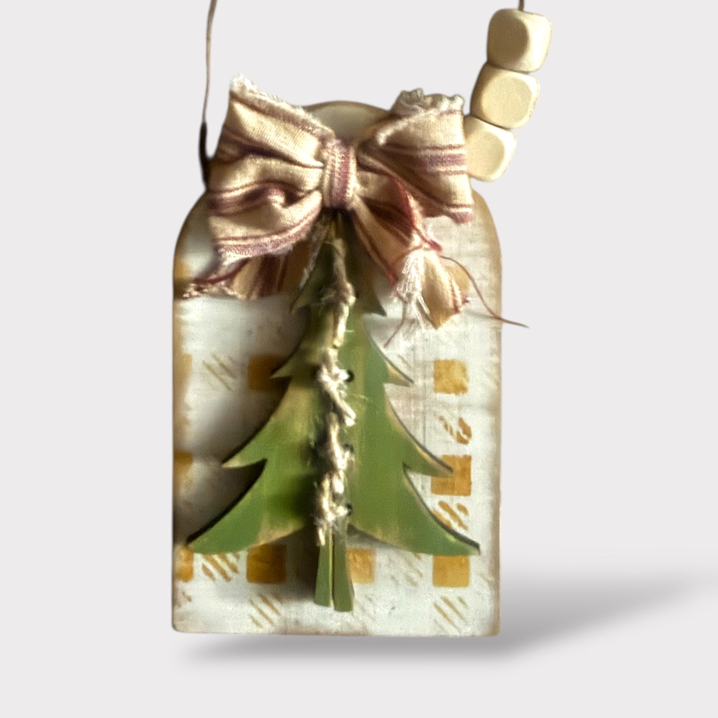 Rustic Scrap Wood Tree Ornament handmade laser wood decor 96 and Birch
