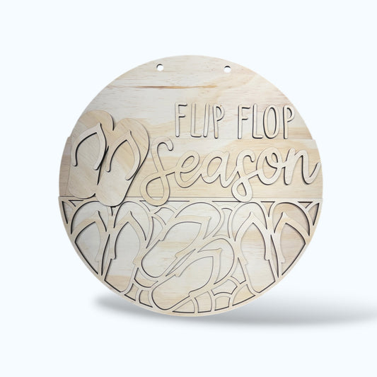 Flip Flop Season handmade laser wood decor 96 and Birch