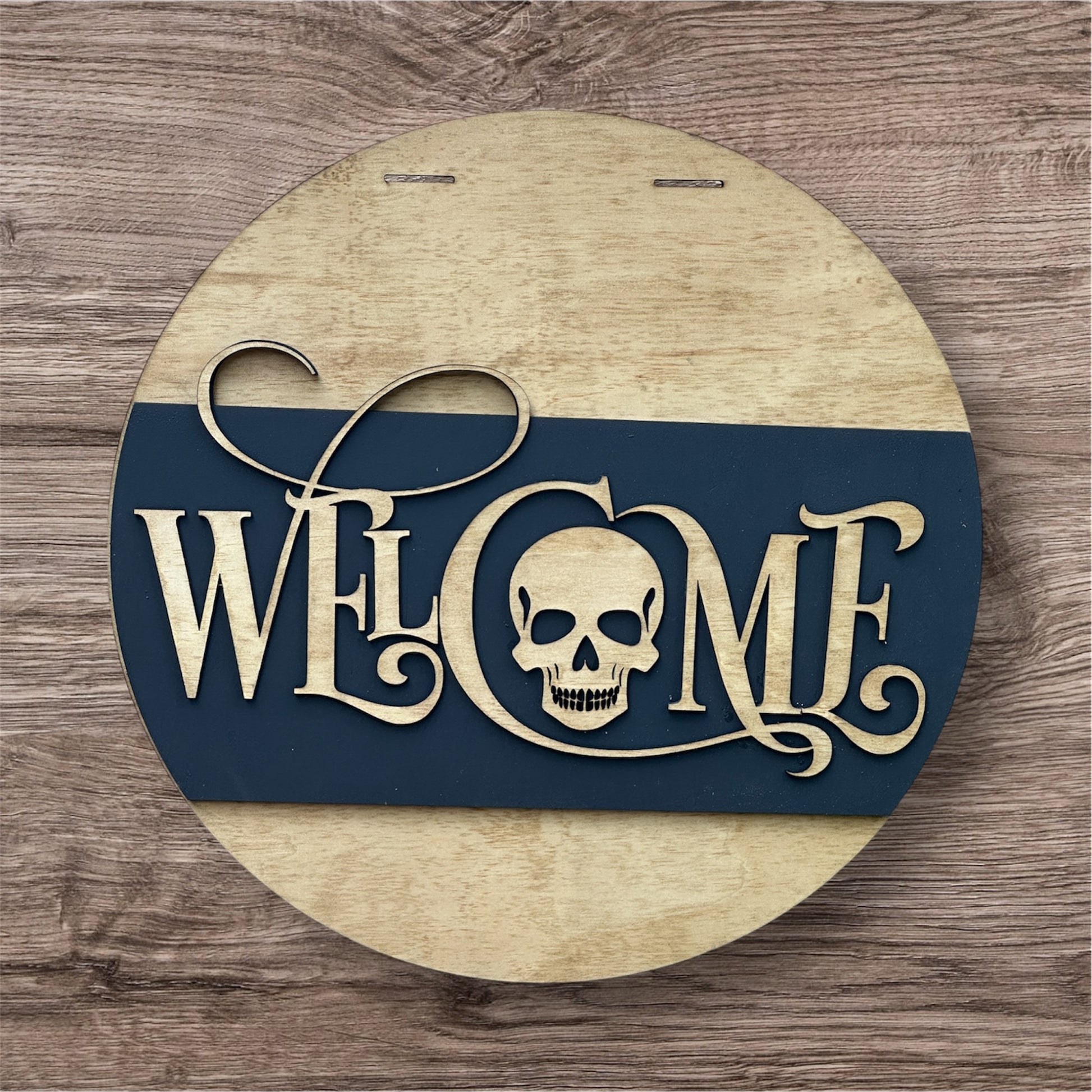 Welcome Skull handmade laser wood decor 96 and Birch